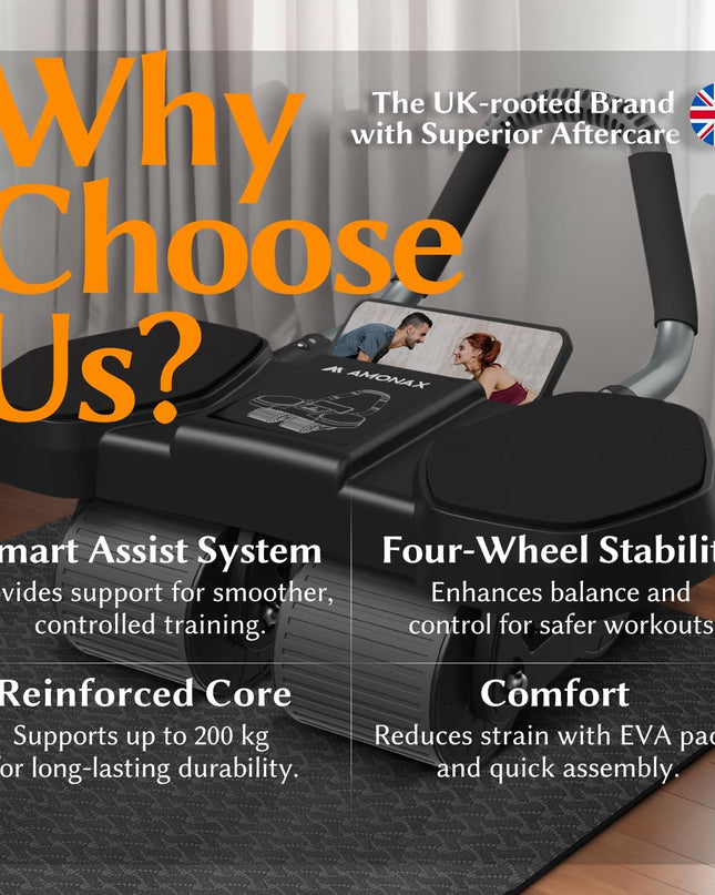 Ab Roller Exercise Wheel with Elbow Support 