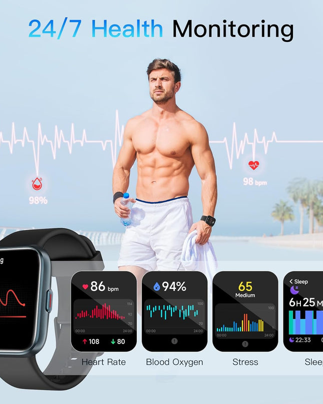 Smart Watch with Alexa and Fitness Tracking – 1.8" Touch Screen
