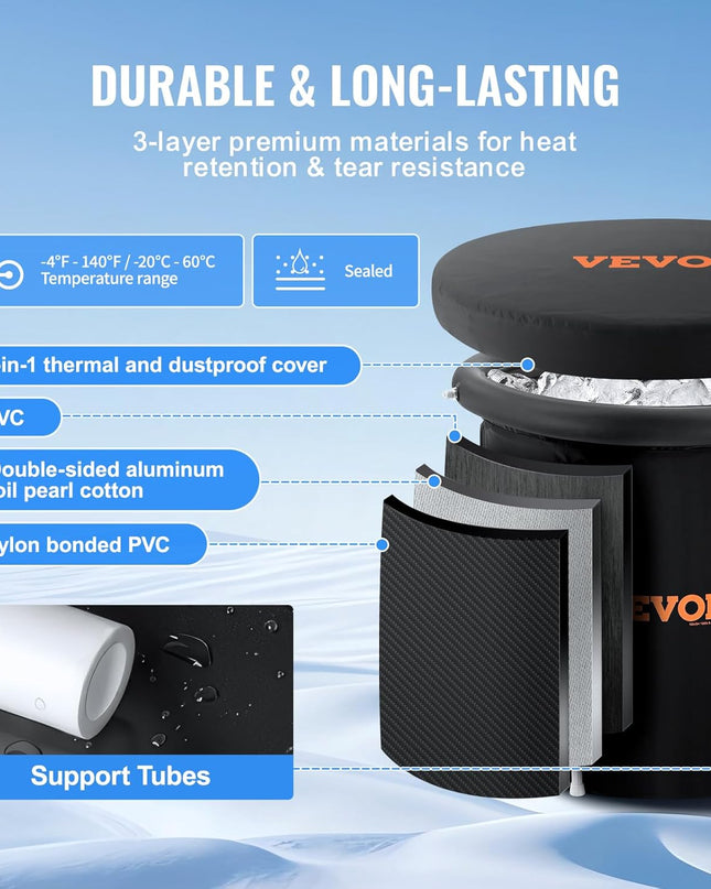 VEVOR Ice Bath Tub – 341L Portable Cold Plunge for Athletes (80cm)