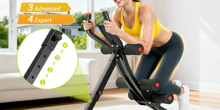 Elevate Your Home Workouts with the Fostoy Adjustable Ab Machine - Ultimate Core Trainer for Beginners and Seniors, Foldable Design for Space-Saving Fitness