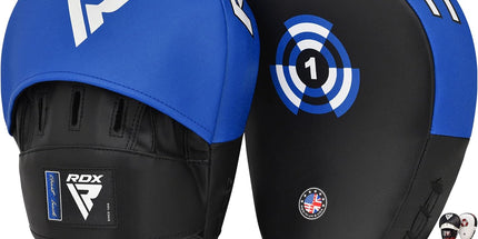 Boxing Pads Focus Mitts Maya Hide Leather Curved Hook and Jab Target Hand Pads Great for MMA, Kickboxing, Martial Arts, Muay Thai, Karate Training Padded Punching, Coaching Strike Shield