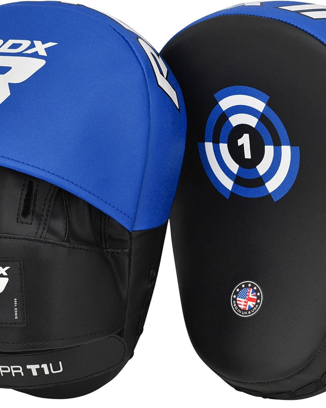 Boxing Pads Focus Mitts Maya Hide Leather Curved Hook and Jab Target Hand Pads Great for MMA, Kickboxing, Martial Arts, Muay Thai, Karate Training Padded Punching, Coaching Strike Shield