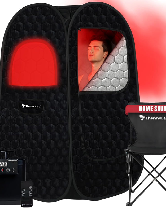 6FT 2025 Premium 4-Layer Steam Sauna with Infrared Light Therapy