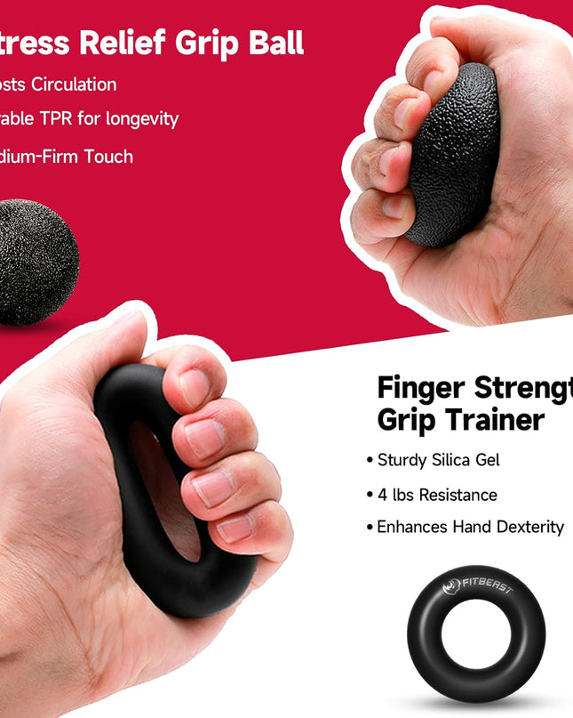 FitBeast Grip Strengthener Kit – 5 Pack Adjustable Resistance