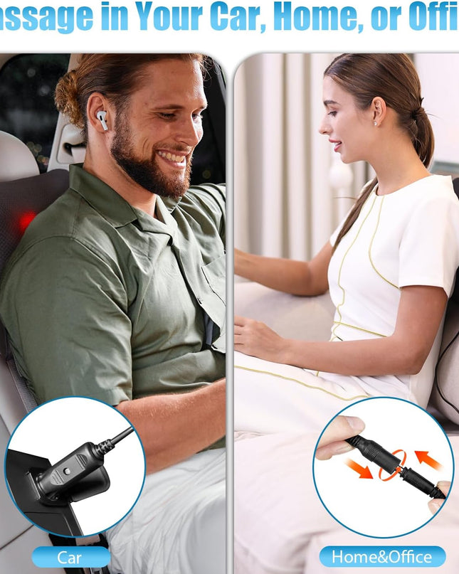 WOQQW Shiatsu Back Massager with Heat – Deep Tissue Kneading Pillow