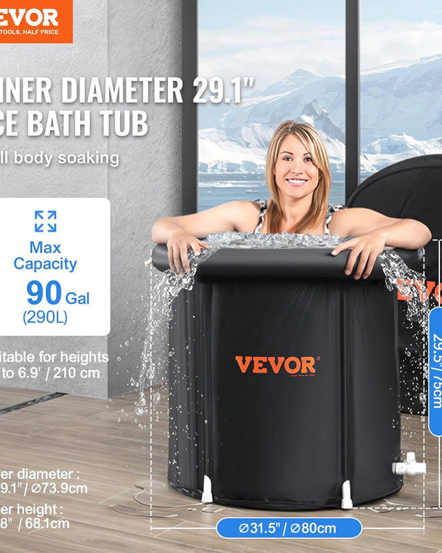 VEVOR Ice Bath Tub – 341L Portable Cold Plunge for Athletes (80cm)