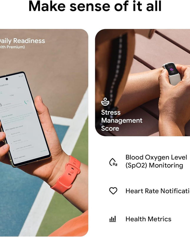 Fitbit Charge 6 Activity Tracker – Obsidian/Black Aluminum 6 MONTH MEMBERSHIP