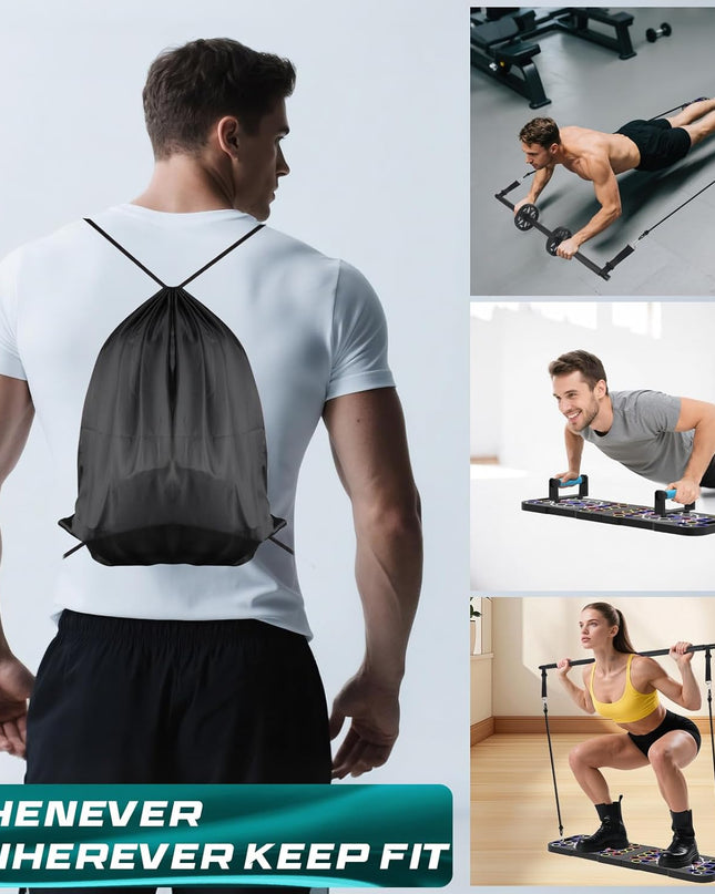 uewidfay Multi-Function Push-Up Board & Ab Roller Set