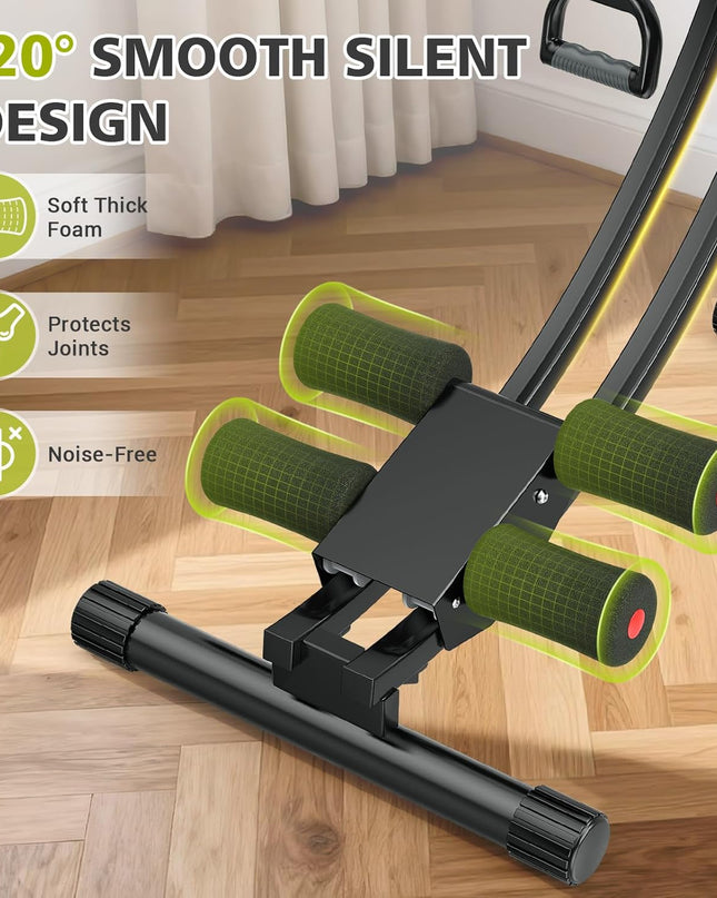 Elevate Your Home Workouts with the Fostoy Adjustable Ab Machine - Ultimate Core Trainer for Beginners and Seniors, Foldable Design for Space-Saving Fitness