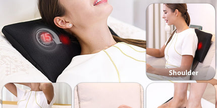 WOQQW Shiatsu Back Massager with Heat – Deep Tissue Kneading Pillow
