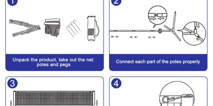 BAGAIL Foldable Badminton Net – Portable, Adjustable & Perfect for Family Fun