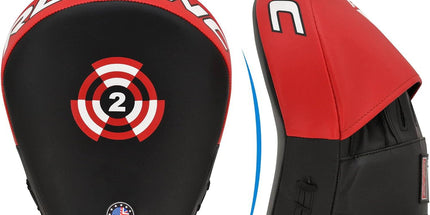 Boxing Pads Focus Mitts Maya Hide Leather Curved Hook and Jab Target Hand Pads Great for MMA, Kickboxing, Martial Arts, Muay Thai, Karate Training Padded Punching, Coaching Strike Shield