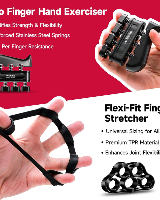 FitBeast Grip Strengthener Kit – 5 Pack Adjustable Resistance