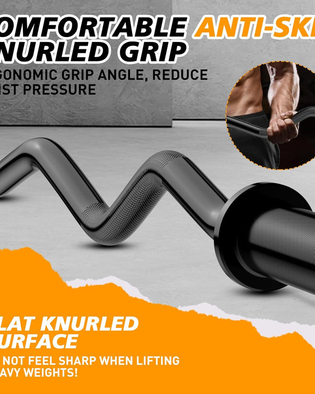 Olympic EZ Curl Barbell Bar 47"