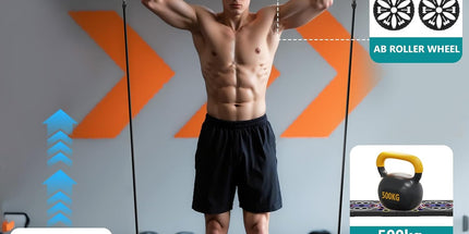 uewidfay Multi-Function Push-Up Board & Ab Roller Set