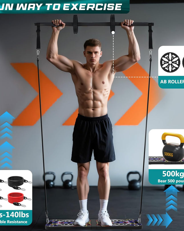 uewidfay Multi-Function Push-Up Board & Ab Roller Set