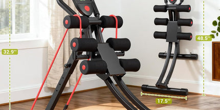 Elevate Your Home Workouts with the Fostoy Adjustable Ab Machine - Ultimate Core Trainer for Beginners and Seniors, Foldable Design for Space-Saving Fitness