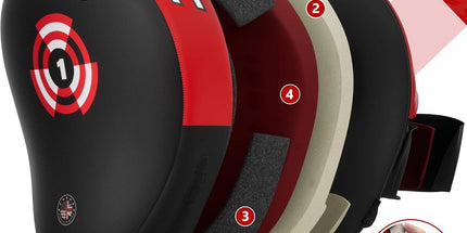 Boxing Pads Focus Mitts Maya Hide Leather Curved Hook and Jab Target Hand Pads Great for MMA, Kickboxing, Martial Arts, Muay Thai, Karate Training Padded Punching, Coaching Strike Shield