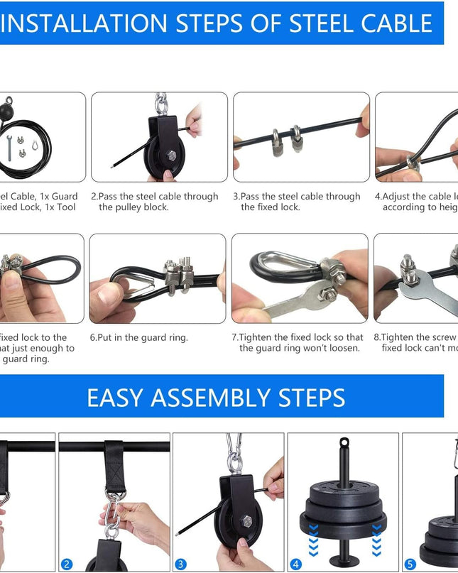 LFJ Fitness Cable Pulley System – Home Gym Strength Trainer