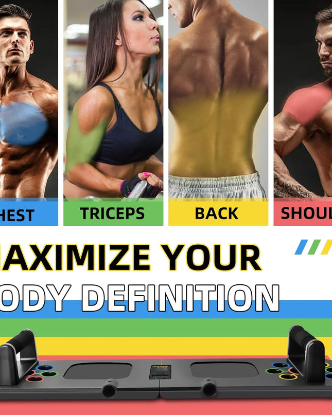 Transform Your Fitness Journey with the 24-in-1 Push Up Board - Automatic Count, Portable Exercise Equipment for Home Workouts!