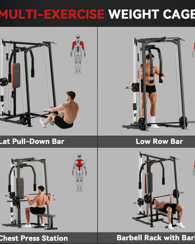 SPORTNOW 3-In-1 Smith Machine
