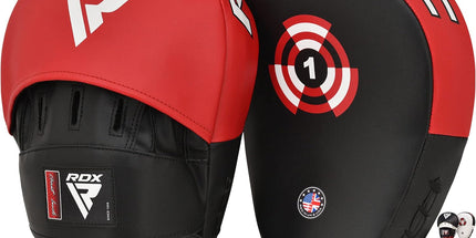Boxing Pads Focus Mitts Maya Hide Leather Curved Hook and Jab Target Hand Pads Great for MMA, Kickboxing, Martial Arts, Muay Thai, Karate Training Padded Punching, Coaching Strike Shield