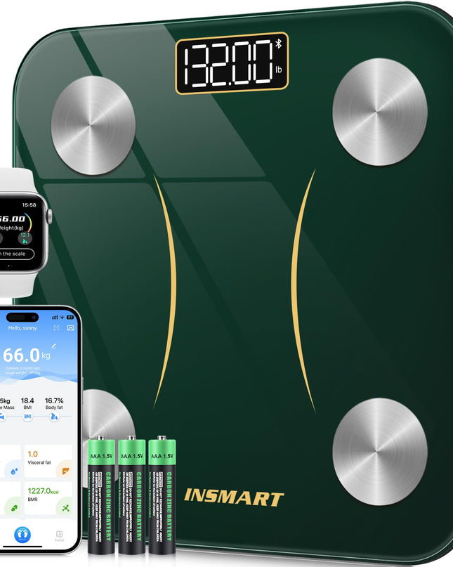 INSMART Bluetooth Body Fat Scales – Smart Digital Body Composition Analyzer