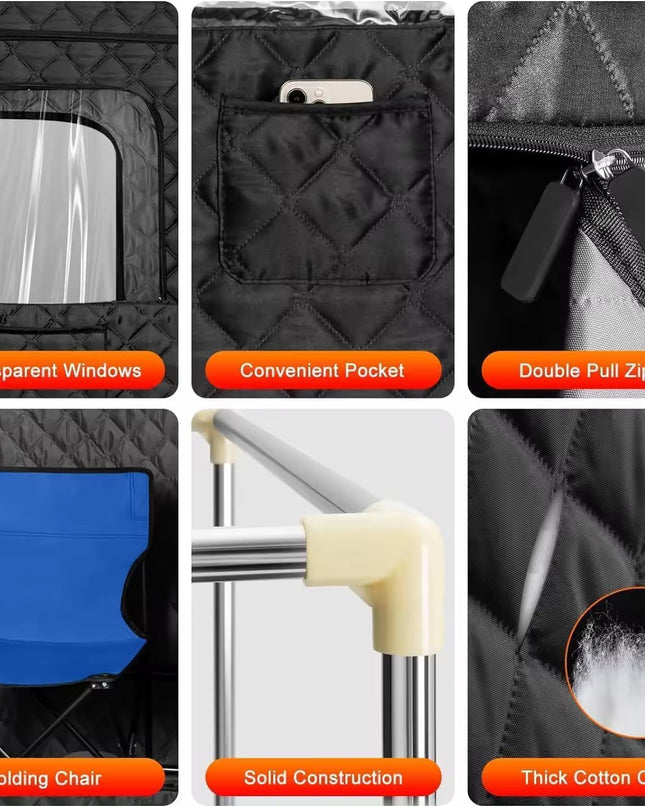 Portable Home Sauna Tent – Infrared & Steam Sauna Box with 9 Heat Levels