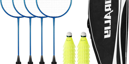 HIRALIY Badminton Rackets Set of 4 – Complete Outdoor Family Game Kit