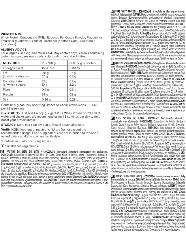 Bulk Pure Whey Protein Powder 22g Protein