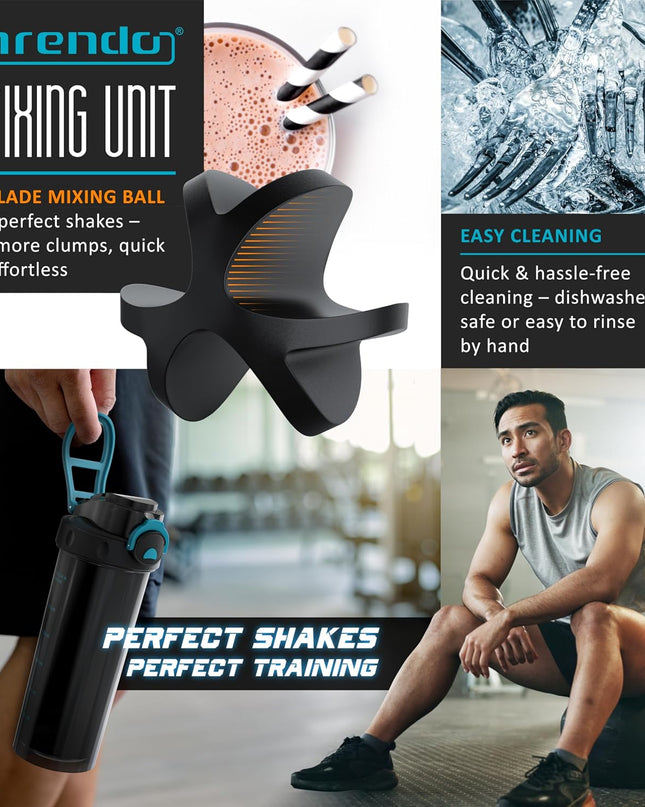 arendo Protein Shaker Bottle – 800ml (BPA-Free)