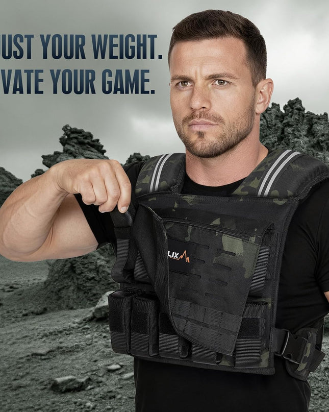KRYLIX Adjustable Weighted Vest – 45lbs (Men & Women)