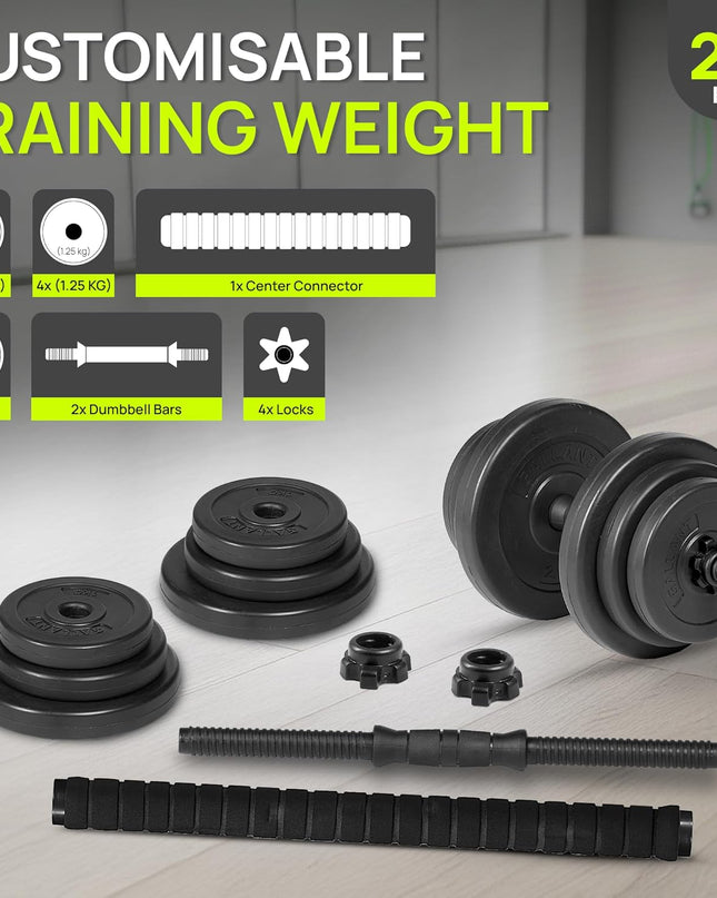 Gallant 20KG Adjustable Dumbbell & Barbell Set