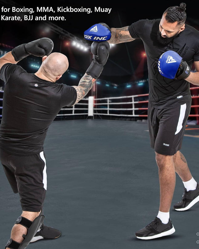 Boxing Pads Focus Mitts Maya Hide Leather Curved Hook and Jab Target Hand Pads Great for MMA, Kickboxing, Martial Arts, Muay Thai, Karate Training Padded Punching, Coaching Strike Shield