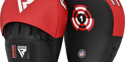 Boxing Pads Focus Mitts Maya Hide Leather Curved Hook and Jab Target Hand Pads Great for MMA, Kickboxing, Martial Arts, Muay Thai, Karate Training Padded Punching, Coaching Strike Shield