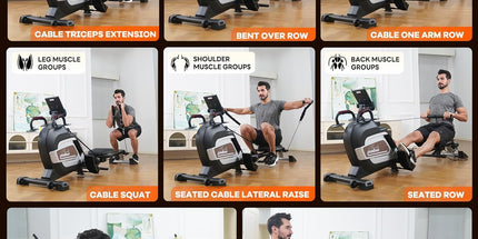 pooboo H015 Magnetic Rowing Machine with Cable System