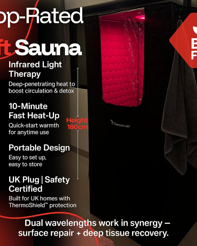 6FT 2025 Premium 4-Layer Steam Sauna with Infrared Light Therapy