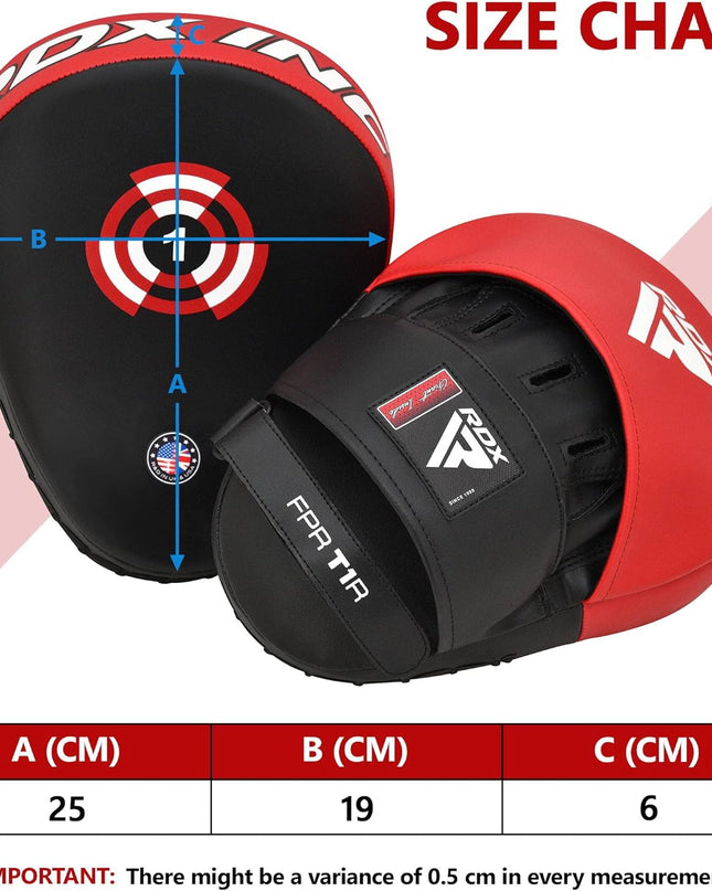 Boxing Pads Focus Mitts Maya Hide Leather Curved Hook and Jab Target Hand Pads Great for MMA, Kickboxing, Martial Arts, Muay Thai, Karate Training Padded Punching, Coaching Strike Shield