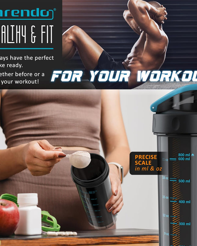 arendo Protein Shaker Bottle – 800ml (BPA-Free)