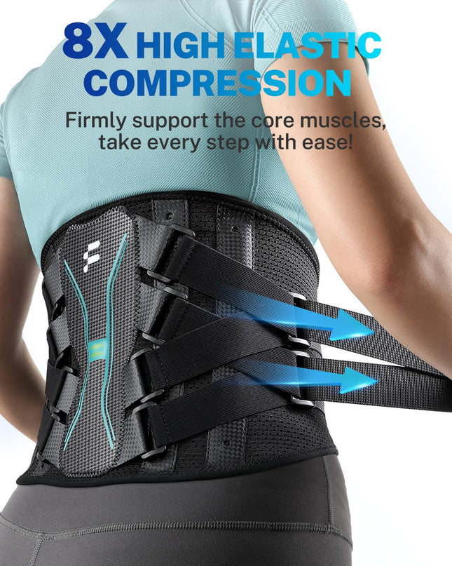 Back Brace for Lower Back Pain – Lumbar Support with Carbon Fiber Stays