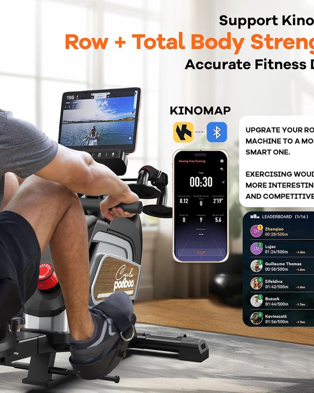 pooboo H015 Magnetic Rowing Machine with Cable System