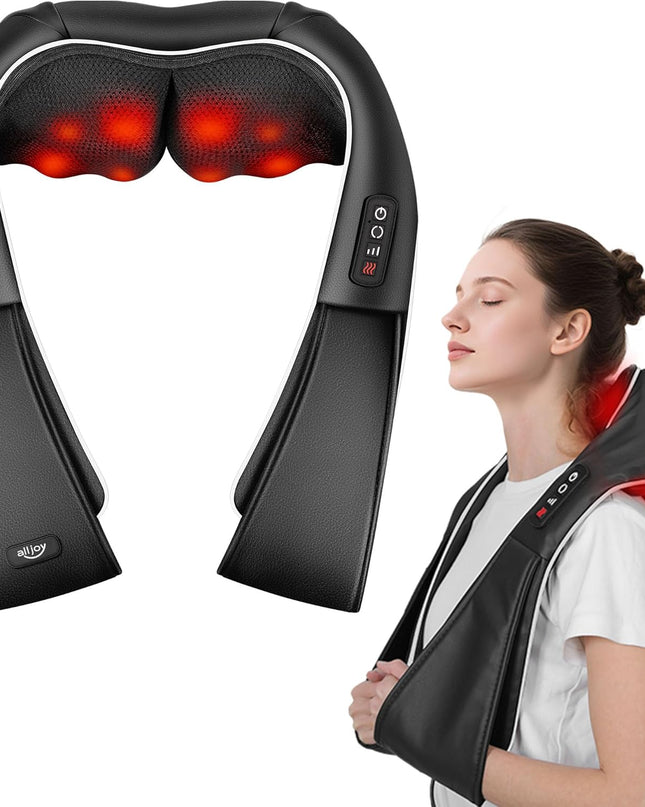 ALLJOY Neck Massager with Heat – Electric Shoulder & Back Massager for Pain Relief
