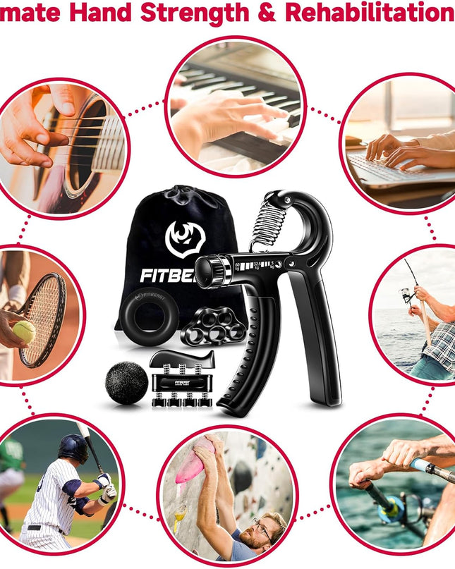 FitBeast Grip Strengthener Kit – 5 Pack Adjustable Resistance