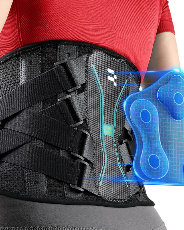 Back Brace for Lower Back Pain – Lumbar Support with Carbon Fiber Stays