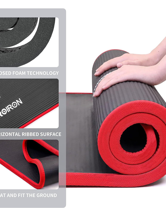 PROIRON Thick Yoga Mat – 10/15MM NBR Foam Exercise & Fitness Mat