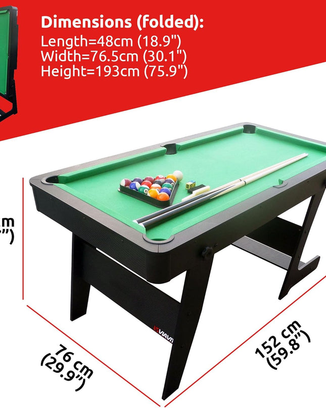 PT100X Folding Pool Billiards Table with Accessories