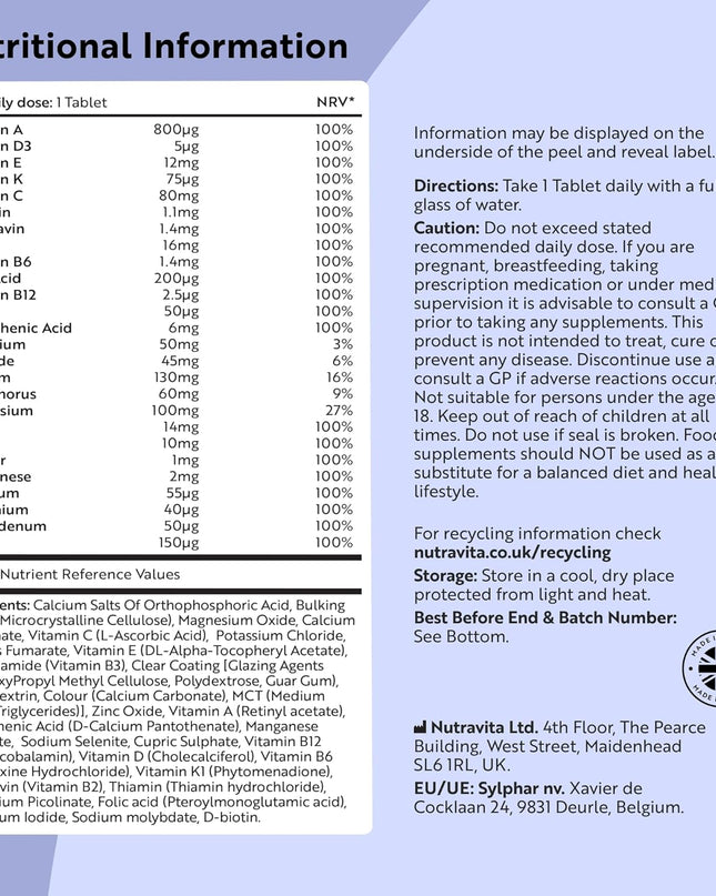 Nutravita Multivitamins & Minerals