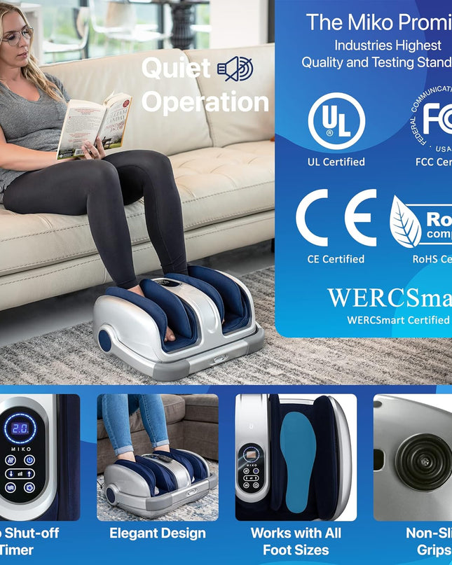 Miko Shiatsu Foot Massager Machine – Deep Tissue Massage with Heat Therapy