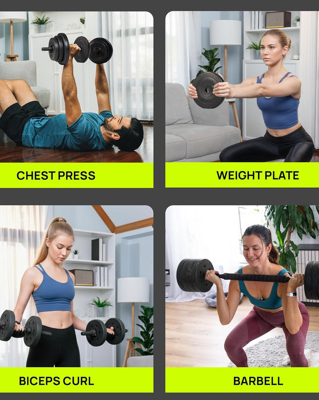 Gallant 20KG Adjustable Dumbbell & Barbell Set