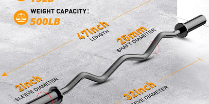 Olympic EZ Curl Barbell Bar 47"
